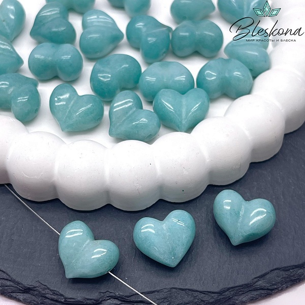 Бусина Сердце Амазонит 16*12 мм штучно