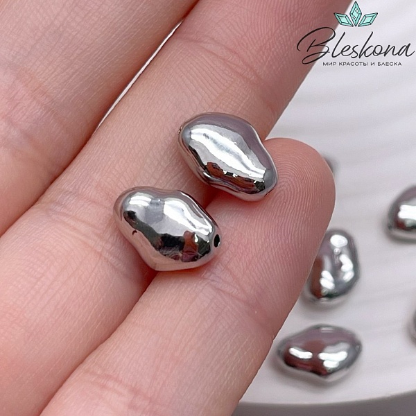 11,6*8 мм Цвет серебро, Бусина фриформ