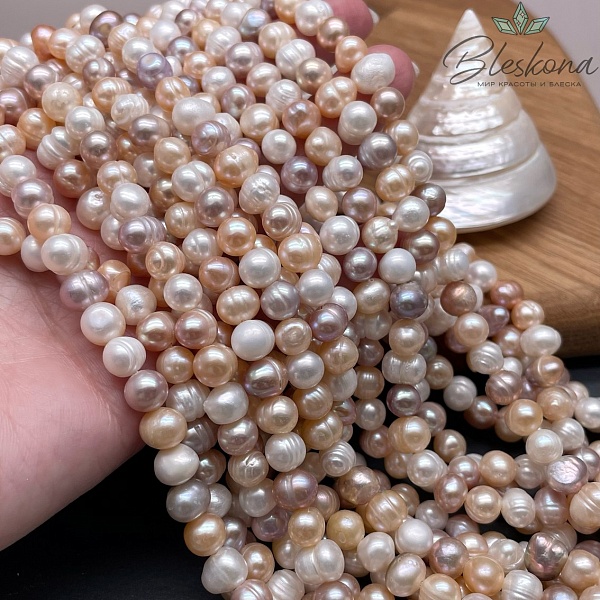 Жемчуг шар микс 7,5-8 мм 
