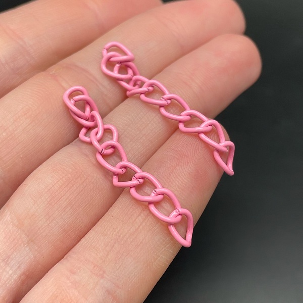 4,5 мм , Цепочка - удлинитель ярко-розовая эмаль
