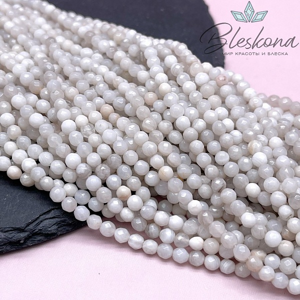 Агат кружевной огранка 4 мм