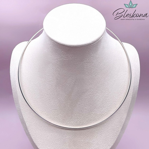 13,5cм, Цвет серебро, Основа для колье Люкс