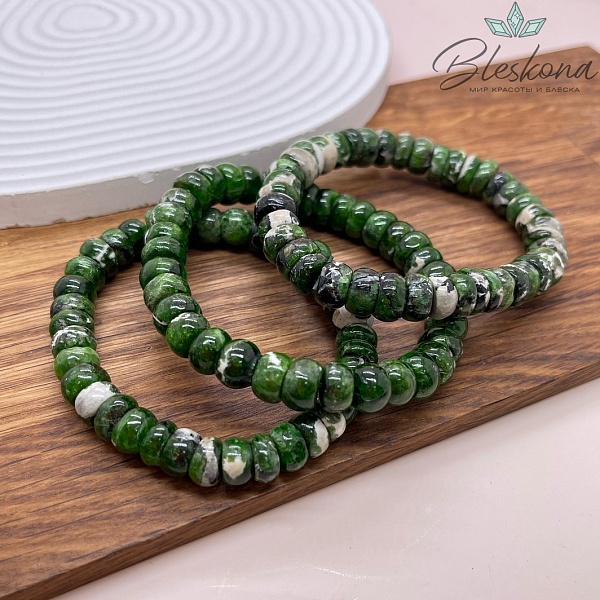 Диопсид рондель 9 мм сет 18 см №1