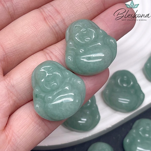 23*24 мм Подвеска Улыбающийся Будда (Хотэй) авантюрин зеленый