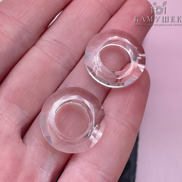 20 мм, Подвеска кольцо стекло белое уп. 2 шт