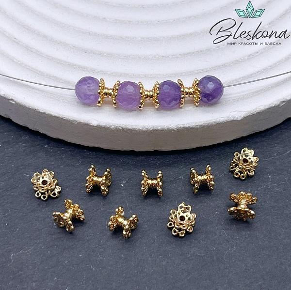 4,8*6 мм, цвет золото,Бусина - разделитель