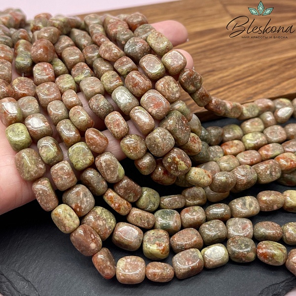 Унакит прямоугольник фриформ 11*8 мм