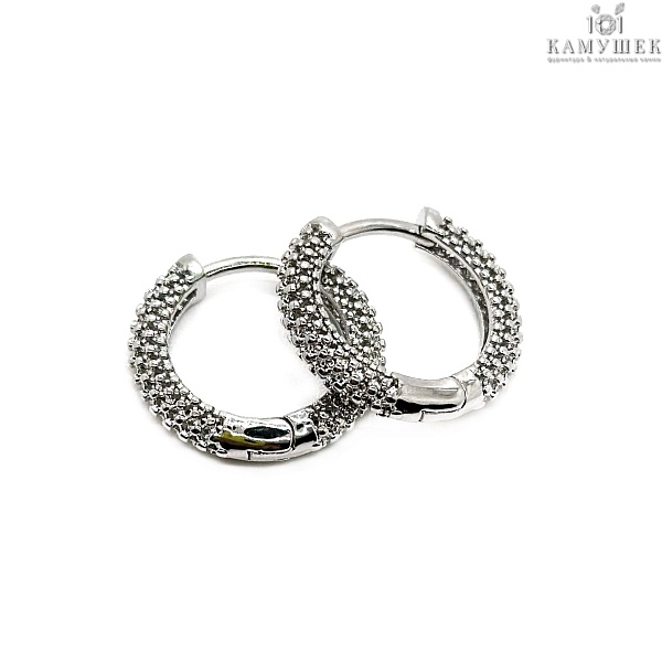 20мм Цвет серебро, Швензы бублик Конго сеточка Люкс