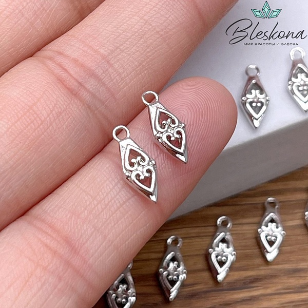 12*5 мм Цвет серебро, Подвеска Этно №10