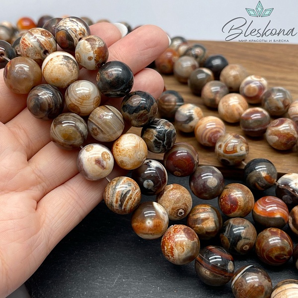 Агат с узором №4 14 мм