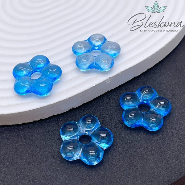 24 мм  Подвеска цветок синий