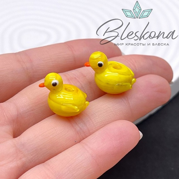 17*15 мм Бусина уточка желтая