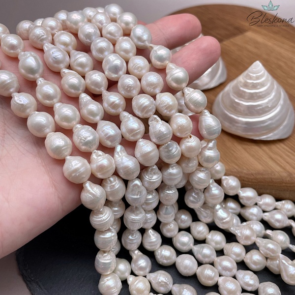 Жемчуг Капля белый 9*(12-13) мм