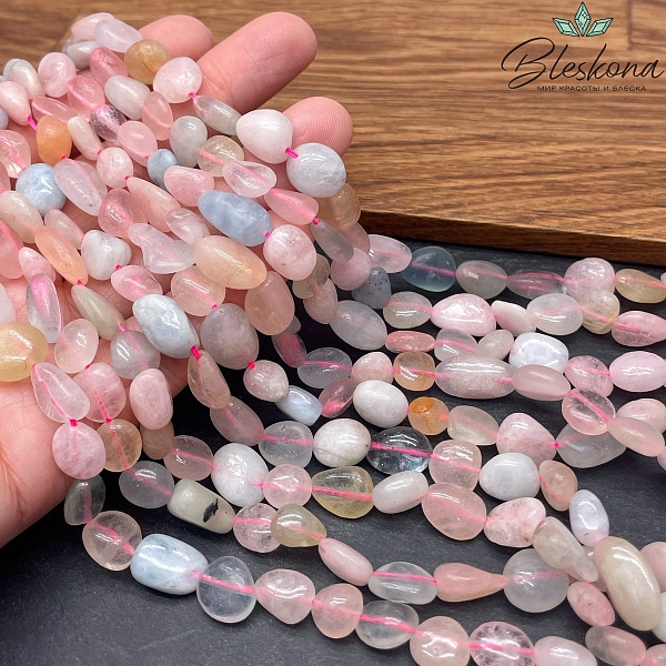 Морганит галтовка 8-10мм №1