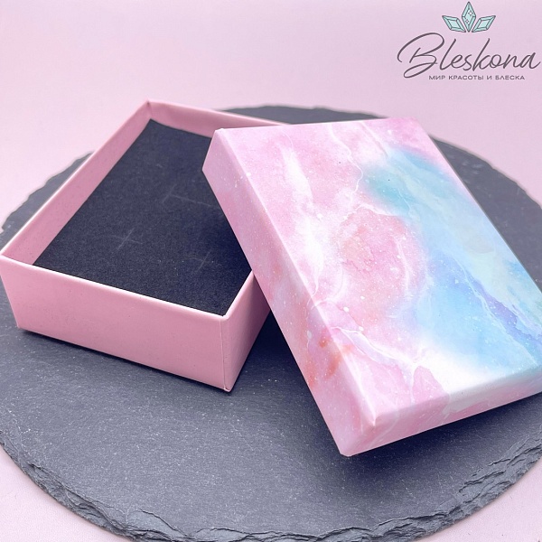 Коробка Галактика розовая черная подложка 9*7*3 см