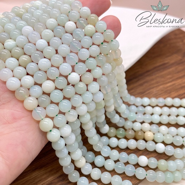 Опал зеленый 6 мм №1