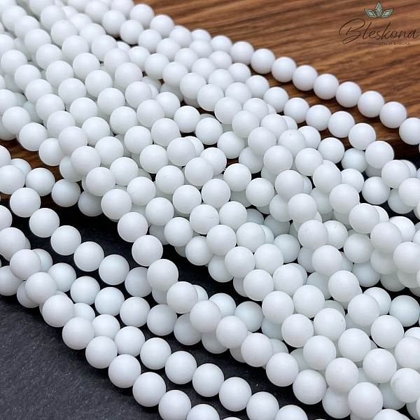 6 мм Агат Белый матовый (имитация) 