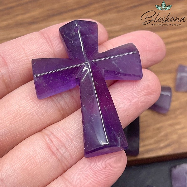 Подвеска крест Аметист 47*36 мм