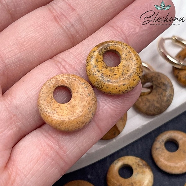 Бублик смещенный центр Яшма пейзажная 18мм