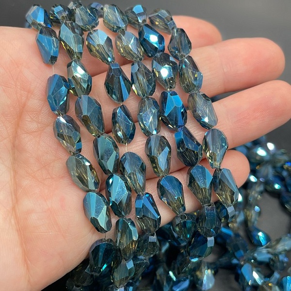 7*11,5 мм Стекло Lux, ракушка, цвет синий