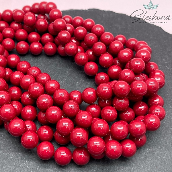 Жемчуг Майорка, цвет красный №1 10 мм 