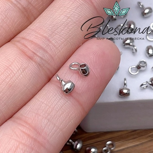 6*3 мм Цвет серебро, Бейл-бочонок гладкий разъмное кольцо