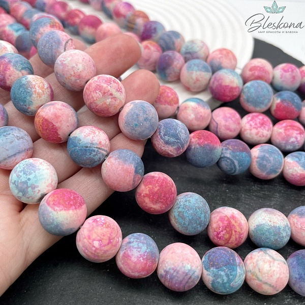 Агат с узором №18 матовый 14 мм