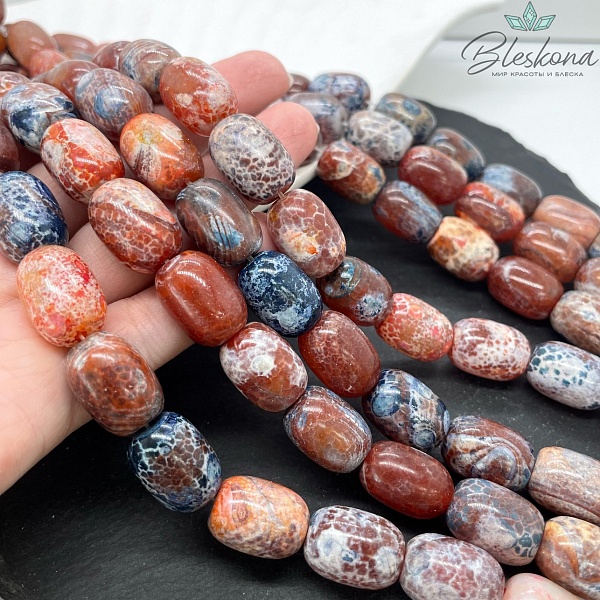 Агат с узором №40 бочата 18*13 мм