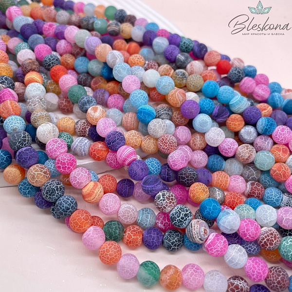 Агат Кракле микс 8 мм