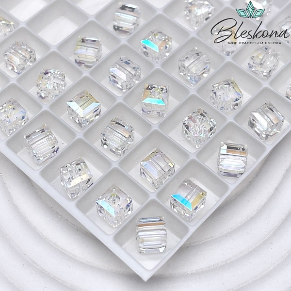 5601 Cube Bead 6мм Crystal Shimmer B