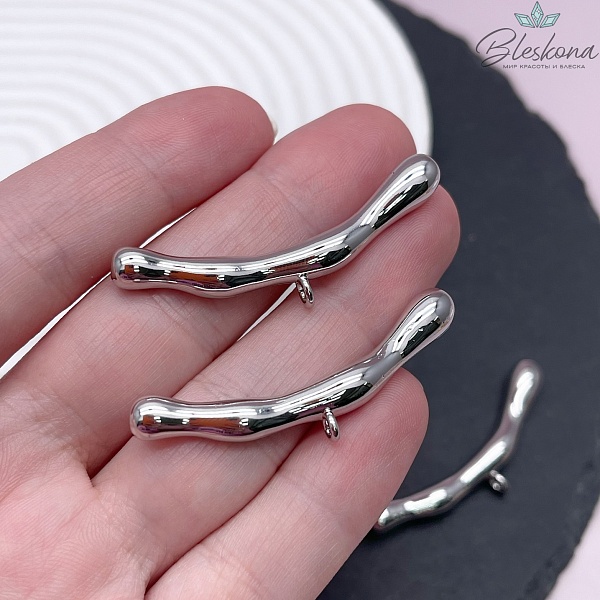 45*6 мм Цвет серебро, Бейл трубочка разъемное кольцо