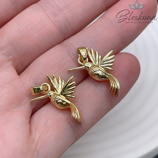 20*17 мм Цвет золото, Подвеска Колибри