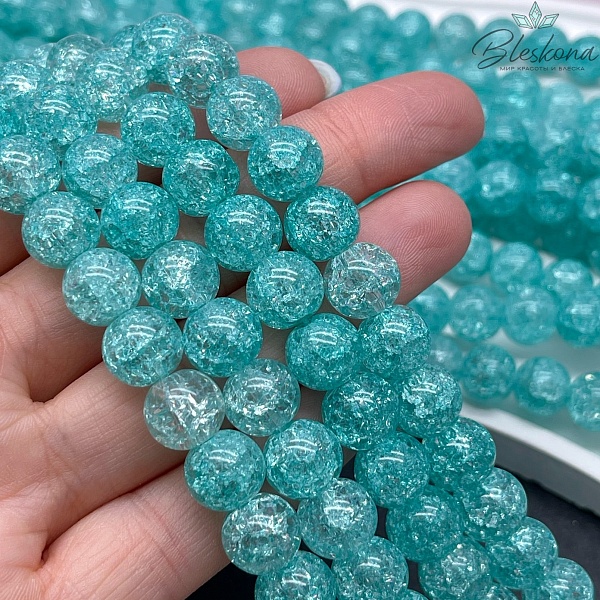 Кварц снежный мятный (имитация) 10 мм