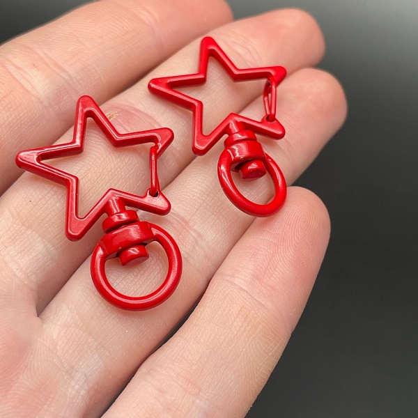 23*35мм , Замок крупный звезда красная  эмаль 