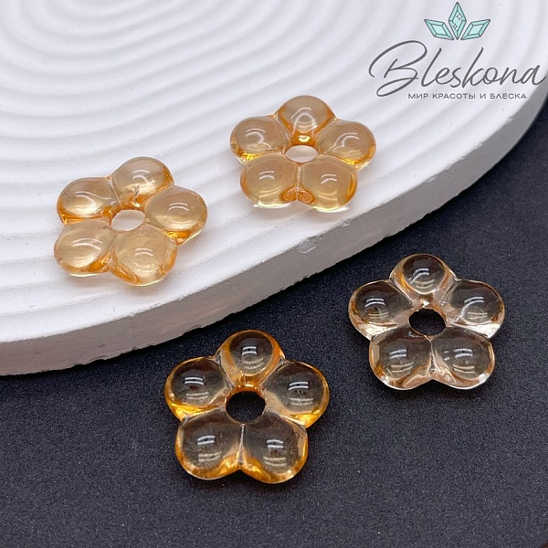 24 мм  Подвеска цветок персиковый