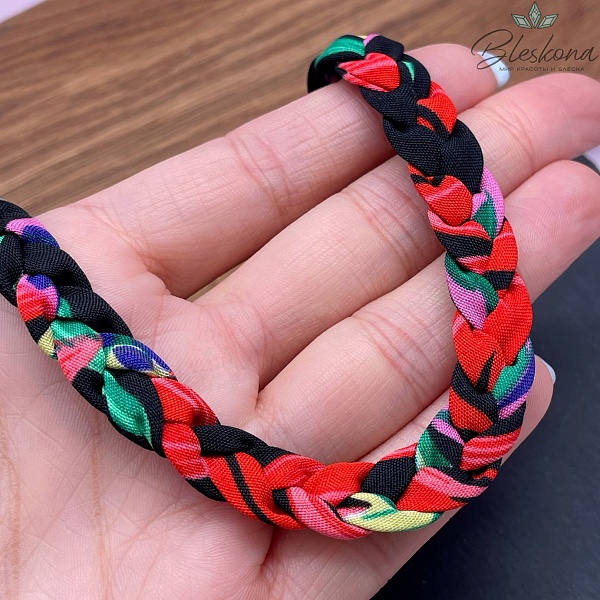 Шнурок косичка под кулон цвет микс №5, серебро 40 см