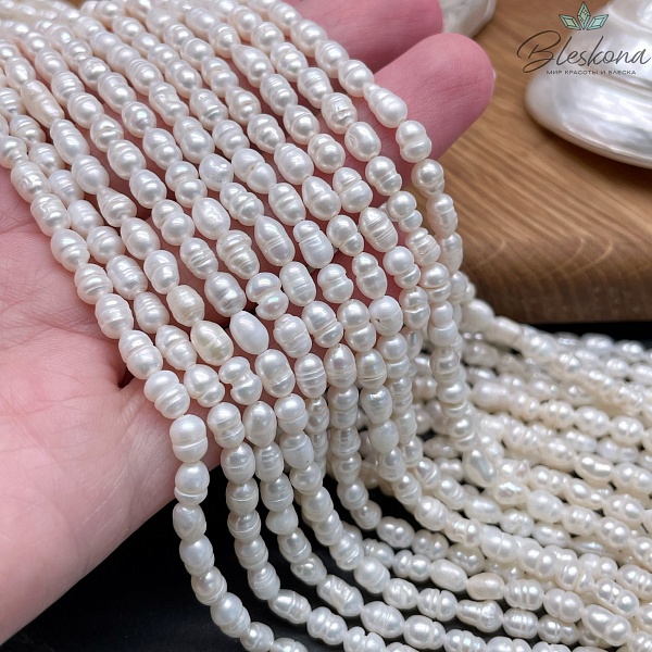 Жемчуг рис белый №1 4-4,3 мм 