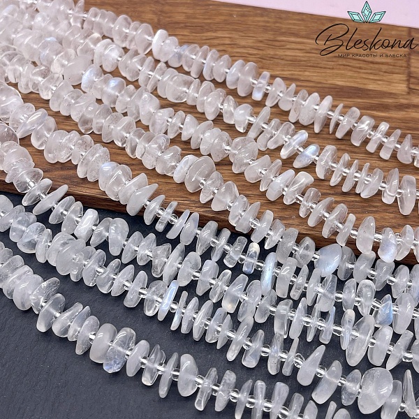 Лунный камень сколы шлифованные 9-13 мм 