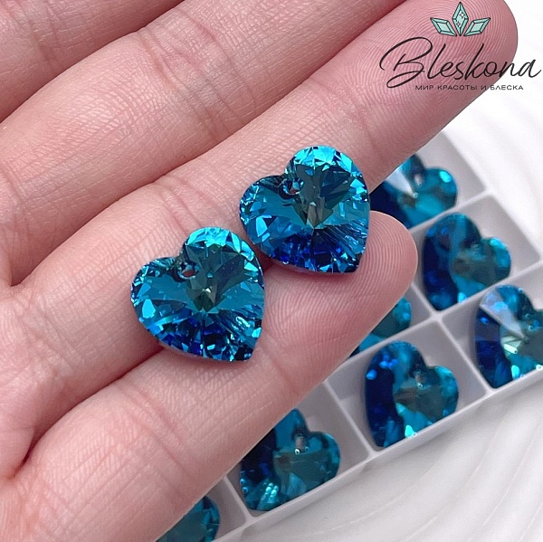 6228 Xilion Heart 14,4*14 мм Crystal Bermuda Blue (BB)