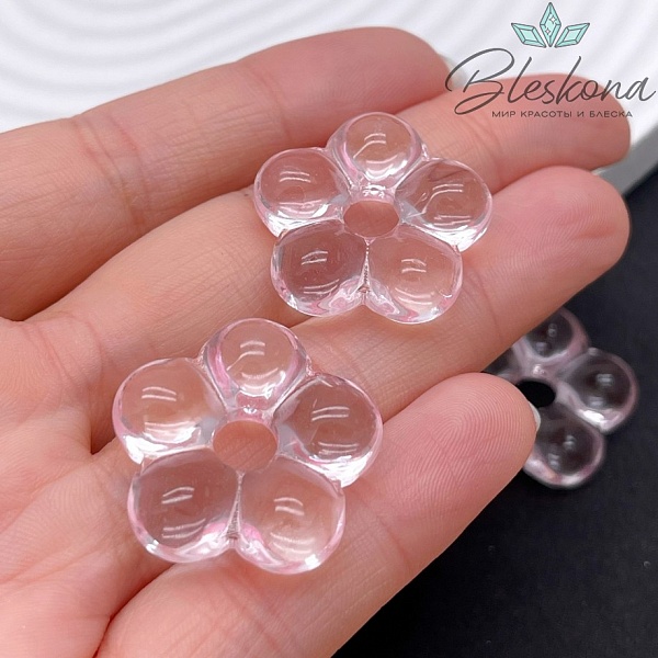 24 мм  Подвеска цветок розовый