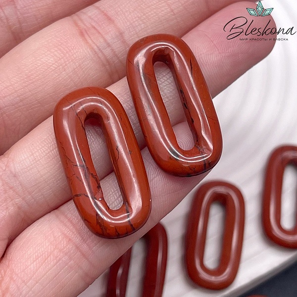 30*14 мм Подвеска овал Яшма Красная