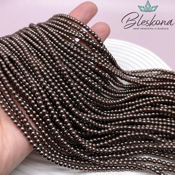 3 мм Гематин имитация, цвет коричневый №1 (шоколадный)