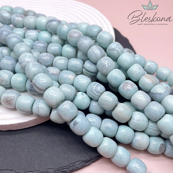 Агат бирюзовый бочата 12,5*13 мм