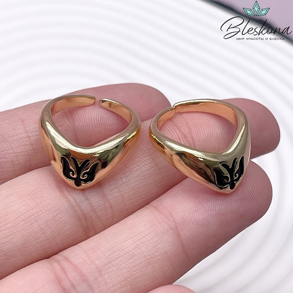 20 мм Цвет золото, Кольцо безразмерное Этно №4 