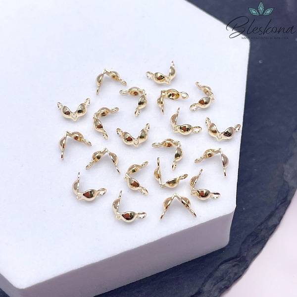 6,5*3 мм Цвет золото, Каллоты двойное кольцо уп. 20 шт.