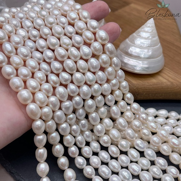 Жемчуг рис белый 7,5-8 мм 