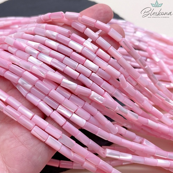 Перламутр розовый трубочки  8*4 мм 