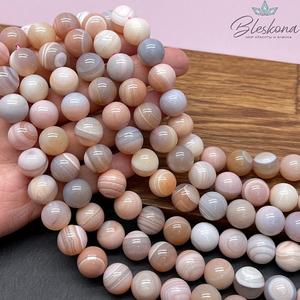Агат розовый 12 мм №1