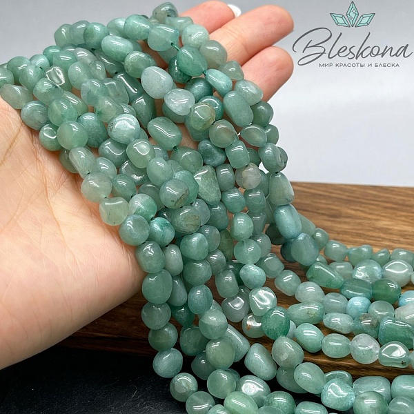 Авантюрин зеленый галтовка 7-11 мм