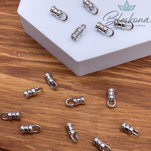 10*4 мм Цвет серебро, Концевик для шнура